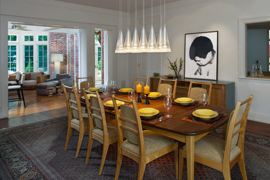 Design ideas for a traditional dining room in Cleveland.