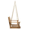 Lilith Outdoor Aacia Wood Porch Swing, Teak Finish