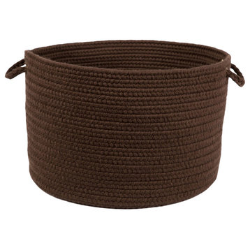 Rhody Rug Wool Solid Basket, Walnut, 18"X12"