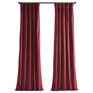 Heritage Plush Velvet Curtain Single Panel, Cinema Red, 50"x96"
