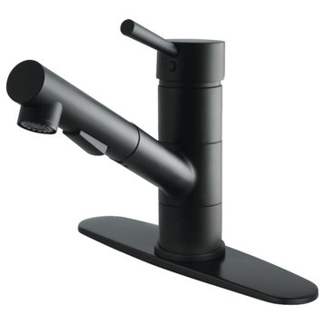 Kingston Brass LS840.DL Concord 1.8 GPM 1 Hole Pull Out Kitchen - Matte Black