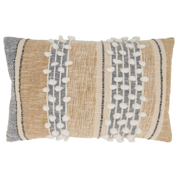 Stripe Serenity Woven Throw Pillow Cover, Multi, 14"x23"