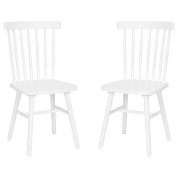 Ingrid Set of 2 Commercial Grade Windsor Dining Chairs, White