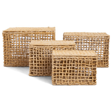 Rectangular Modern Weave Basket Set, 4, dBodhi Rinjani, Natural