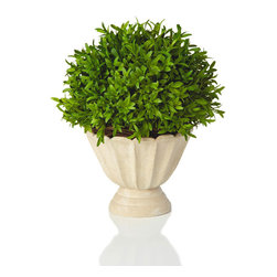 French Market 15565 11.5" Myrtle Ball in Faux Stone Pot - Artificial Plants And Trees