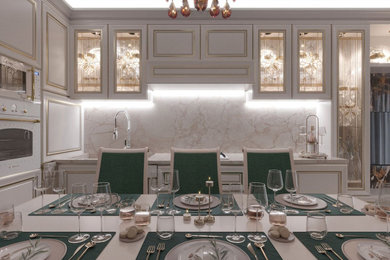 Дизайн кухни-столовой 4-комнатной квартиры в Москве