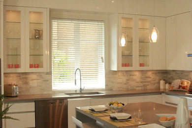 Example of a minimalist kitchen design in Vancouver