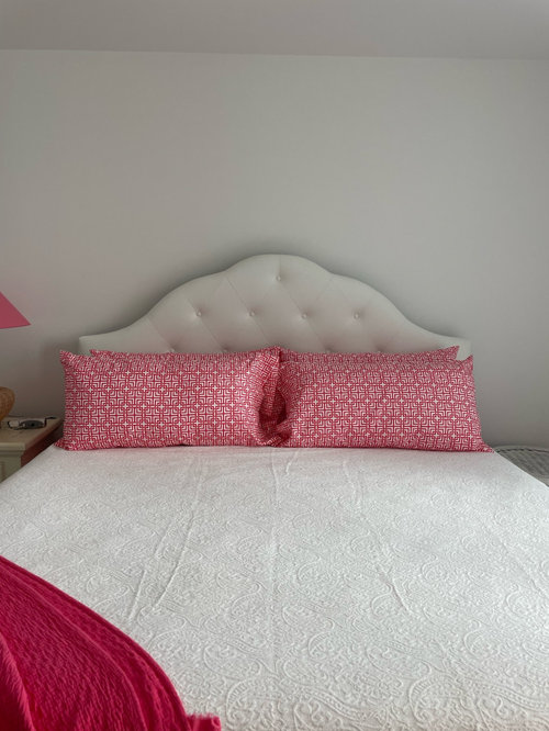 How to hang art over headboard.