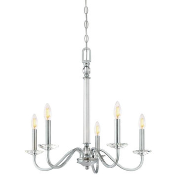 Westinghouse 6334200 Versailles 5 Light 22-1/4"W Taper Candle - Chrome