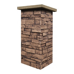 C147-DEEP SLATE STONE COLUMN WRAP (CAPS SOLD SEPARATELY) - Wall Panels
