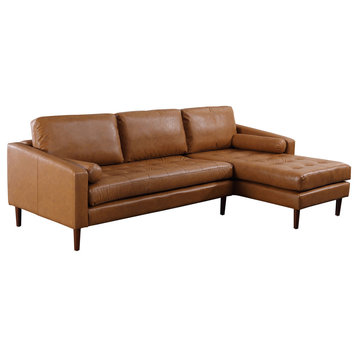 Frederick Modern Contemporary Leather Sofa with Chaise