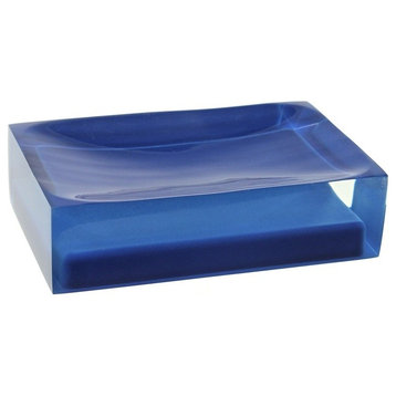 Decorative Square Soap Holder, Blue