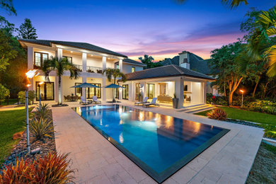 Inspiration for a transitional pool remodel in Miami