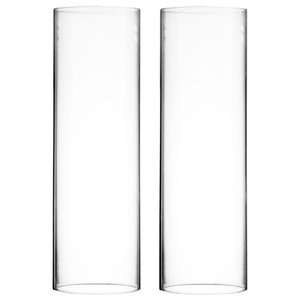 Glass Cylinder Open Both Ends Chimney Tube Glass Shade Candleholders Set of 2 Open Ended Hurricane CYS EXCEL Various Size Hurricane Candleholders Candle Shade 2.5 Wide x 18 Tall