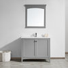 Asti 40" Single Vanity, Gray With Ceramic Basin Countertop, With Mirror