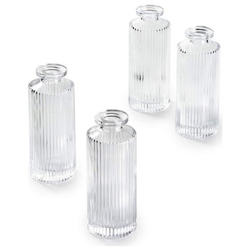 Pleated Bud Vases, Clear Pleated - Set of 24