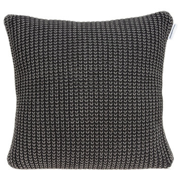 Parkland Collection Cabo Transitional Charcoal Pillow Cover With Poly Insert