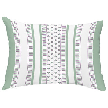 Comb Dot 14"x20" Decorative Stripe Outdoor Pillow, Purple