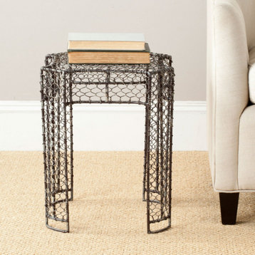 Daniel Woven Wire Accent Table, Brown
