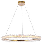 Elegant Lighting - Laurel Pendant, Gold With Clear Royal Cut Crystal, 33.9" - When you want dramatic modern lighting for your home but aren't sure about the shape of the fixture look into the Laurel collection. Featuring a round metal ring with radiating crystal balls attached at the ends all of which blend to create impressive visual effects.