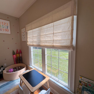 Luxury Children's Playroom with Custom Cordless Roman Shades | Mooresville NC