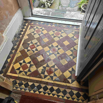 Screed Covered Victorian Vestibule Floor Restored in Morningside