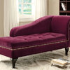 Bowery Hill Tufted Storage Chaise Lounge in Red