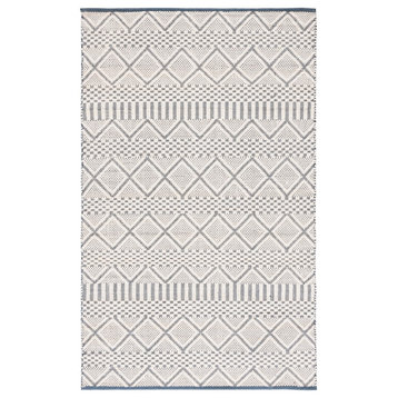 Safavieh Couture Natura Collection NAT857 Rug, Ivory/Blue, 5'x8'