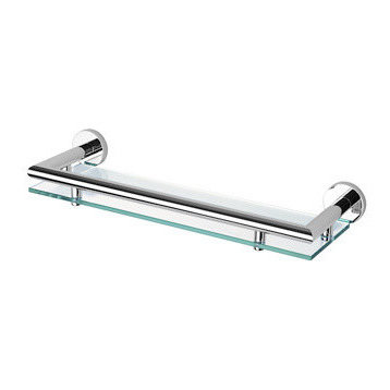 14" Clear Glass Bathroom Shelf Holder