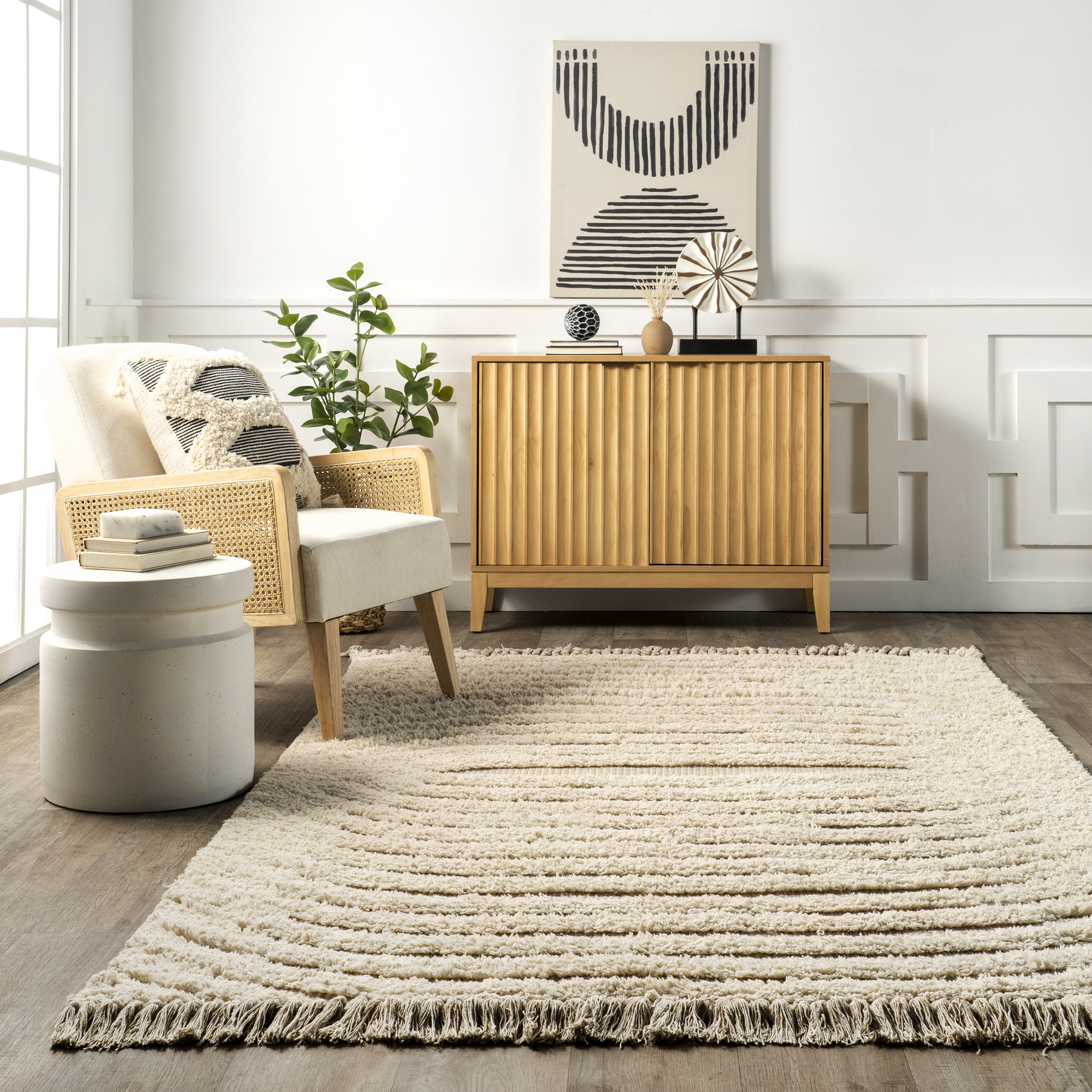 Illustration of Textured Shag Rug For Apartment Interior