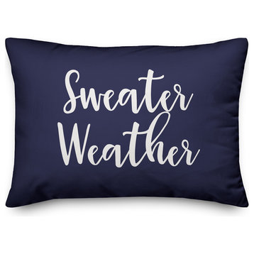 Sweater Weather Lumbar Pillow, Navy, 14"x20"