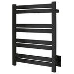 WarmlyYours - Maple 8, Black Matte - The Maple towel warmer from WarmlyYours is a compact model that provides an enormous amount of functionality. The 8 flat, heated bars of this wall-mounted model help the Maple put out an impressive 358 BTUs per hour. Compared to traditional heated towel rack bars that are square or round in cross-section, the flat bars of the Maple provide more surface area contact for expedient heating of your towels and bathrobes. The design also incorporates a spacing that allows the top pair of bars to perfectly accommodate hand towels. The hardwired connection (120 VAC) ensures a streamlined appearance once installed. This model comes with built-in TempSmart protection to prevent the unit from overheating.