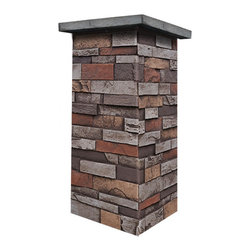 C147-DEEP SLATE STONE COLUMN WRAP (CAPS SOLD SEPARATELY) - Wall Panels