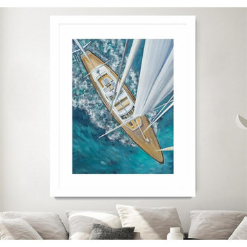 Giant Art 24x32 Sailing Around The World Matted and Framed in Pink