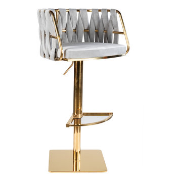 Milano Adjustable Swivel Bar Chair Stool, Gold