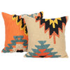 Novica Handmade Geometric Heights Embroidered Cotton Cushion Covers (Pair)