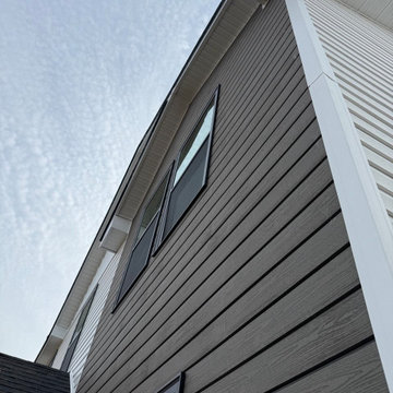 Wood composite and vinyl siding exterior