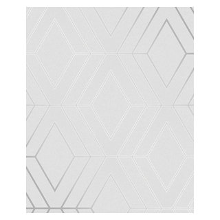 Adaline Light Grey Geometric Wallpaper - Contemporary - Wallpaper - by ...