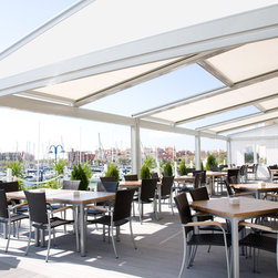 Simple terrace cover for restaurant patio - Awnings