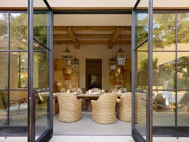 Mediterranean Dining Room by Ken Linsteadt Architects