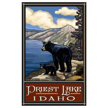Paul A. Lanquist Priest Lake Idaho Lake Bears Art Print, 12"x18"