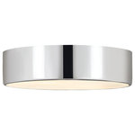 Z-Lite - Z-Lite 2302F4-CH Harley 4 Light Flush Mount in Chrome - Take a page from casual style by illuminating a modern space with the Harley flushmount metal drum ceiling light. This four-light ceiling light offers plenty of lighting in a kitchen, dining area, or main living space, maintaining an easy style. With a radiant chrome finish steel shade, it's versatile and dynamic.