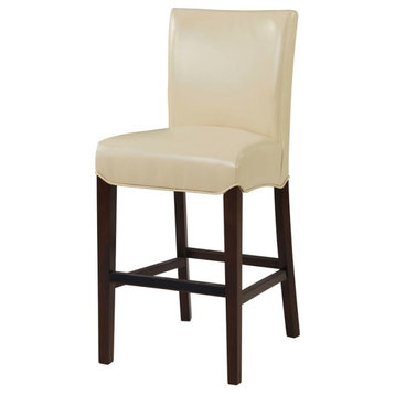 New Pacific Direct Milton 26.5" Bonded Leather Counter Stool in Cream