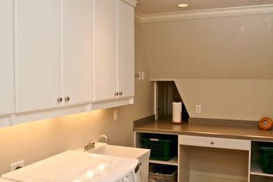 Photo of a traditional laundry room in Boston.