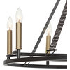 8 Light Wagon Wheel Candle Style Chandelier, Classic Black/Contemporary Brass Dust