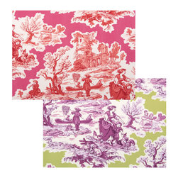 Red/Violet Toile Placemat - Dinnerware