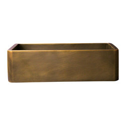 Texas Lightsmith - Farmhouse Sink With Smooth Apron, Dark Brass - Kitchen Sinks