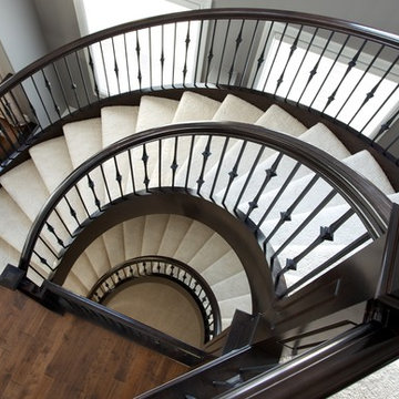 180 degree open rise stair