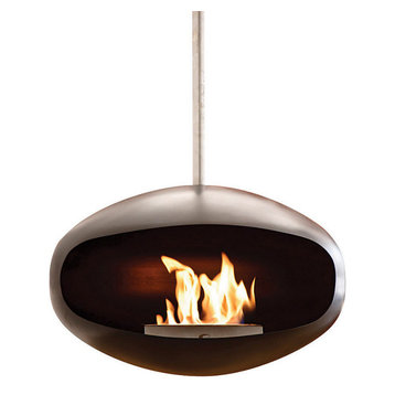 Cocoon Aeris Black Hanging Fireplace