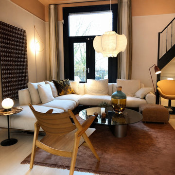 Layered Living Room Lighting with Warm White Glow